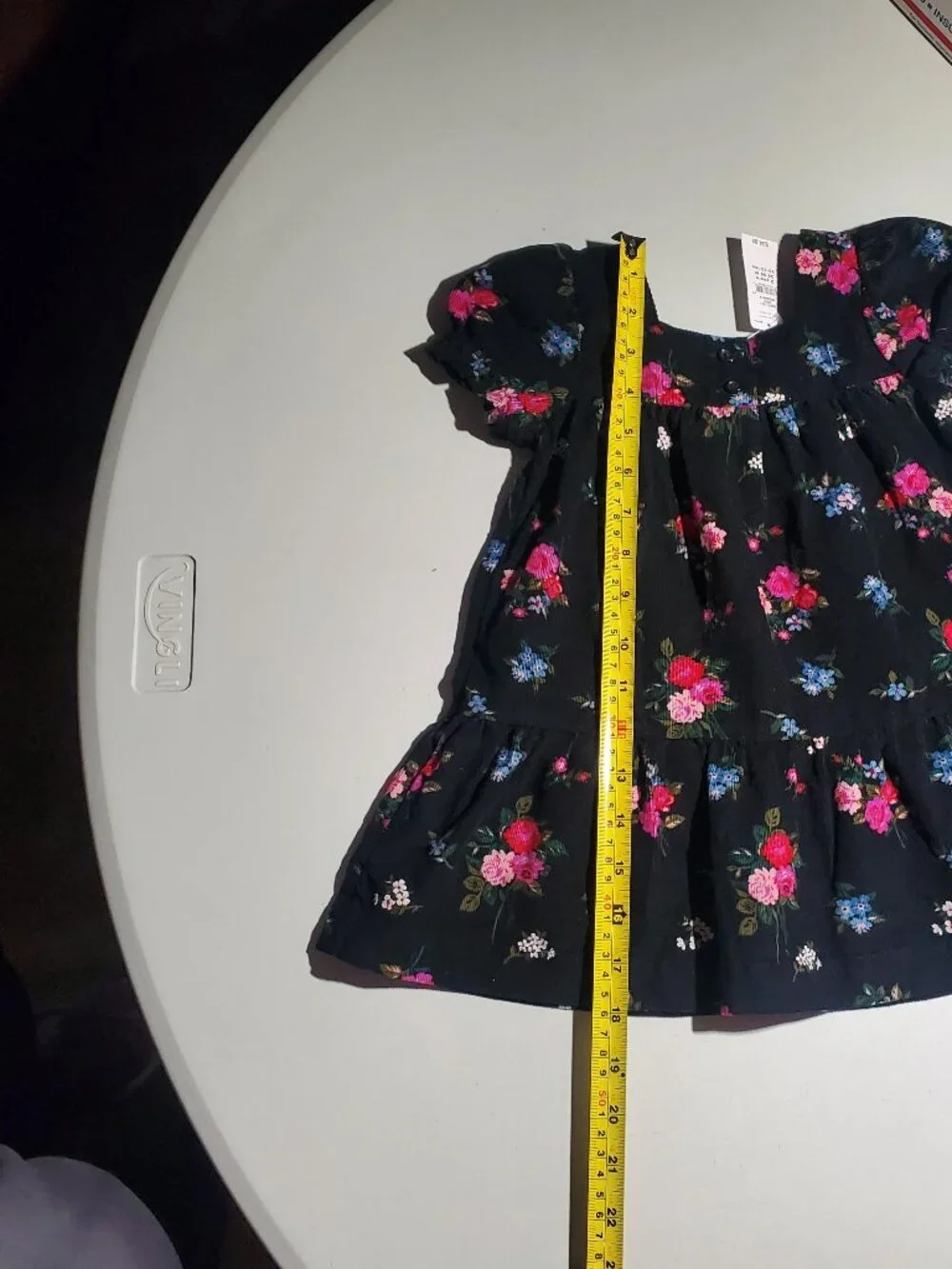 BabyGap Black Corduroy Floral Print Dress NWT sz 2 yrs